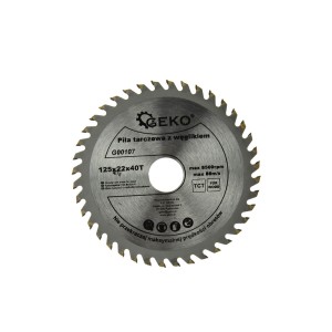 Diskas medžio pjovimo 125x22 mm 40 dantų GEKO G00107