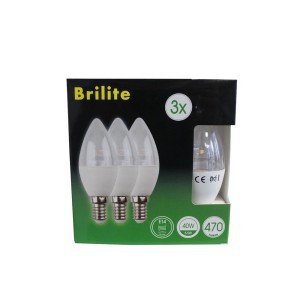 Lemputė LED 3 vnt B35 E14 40W Brilite 390-3769