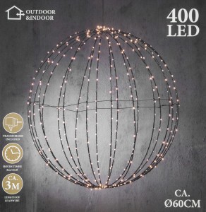 Burbulas 400LED D60cm šilta balta sp. 871129203100