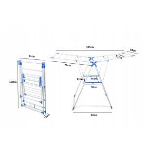 Džiovykla skalbiniams sulankstoma 161x56x108 cm 01399