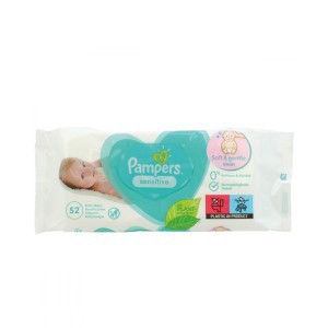 Servetėlės drėgnos vaikams 52 vnt Sensitive Pampers 2940