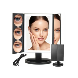 Kosmetinis veidrodėlis 3x 5x 10x  USB LED 29x34 cm 27180