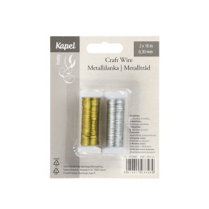 Vielutės metalinės rankdarbiams (mix) 2 vnt x 10 m 0,33 mm Kapel 103346