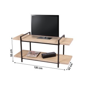 TV staliukas 55x120x43 cm juodas, medis Urban Living 151219