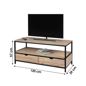 TV staliukas 57x120x39 cm juodas, medis Urban Living 151044