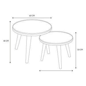 Staliukai mediniai 2 vnt. 60x40x60 cm Home Deco HD7412/ZOD