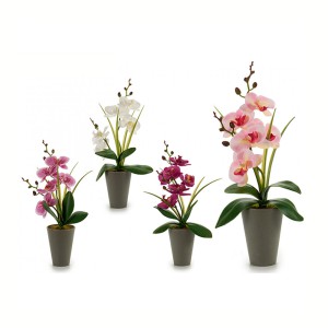 Dirbtinis augalas Orchidėja su pilku vazonu 14x8x35 cm (mix)  Ibergarden 55269