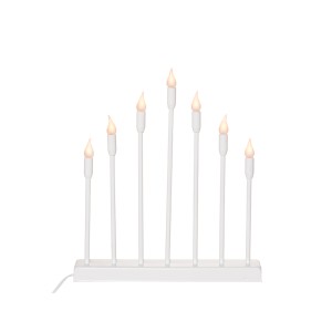 Žvakidė su 7 LED žvakėmis metalinė, baltos sp. 32x5,5x35,5 cm Finnlumor 610332