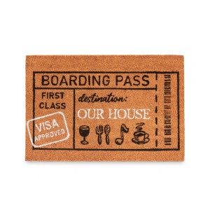 Kilimėlis durų 40x60 cm Boarding pass kokosų pluoštas/PVC Giftdecor 68613