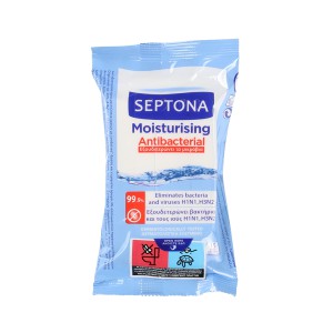 Servetėlės drėgnos rankoms antibakterinės drėkinančios SEPTONA 606729 (48)