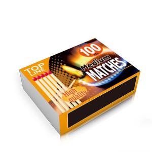 Degtukai vidutiniai 4 dėž. po 100 vnt. TOP LINE 871125229393 Indija
