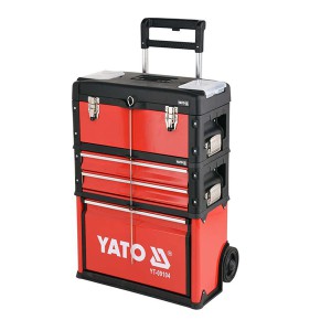 Dėžė įrankiams metalinė su ratukais su įrankiais 410x210x280 mm YT-09104 YATO