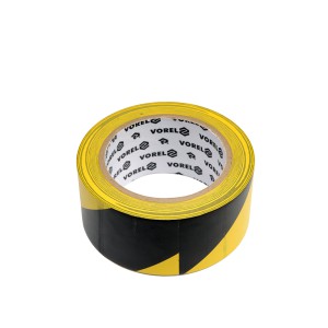 Juosta įspėjamoji geltona-juoda 48 mm*33 m stipraus lipnumo PVC 75231 Vorel
