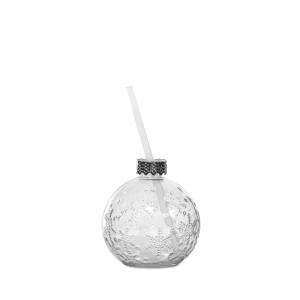 Indelis gėrimui su šiaudeliu, eglutės žaisliuko formos 400 ml 13002 KLD