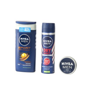 Vyrų kosmetikos rinkinys (antiperspirantas, dušo želė, kremas) Nivea 50887