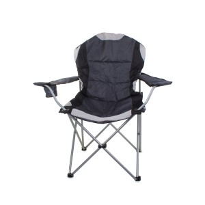 Kėdė turistinė/žvejo sulankstoma XL juoda/pilka 103x57x60 cm 01403